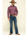 Cody James Core Men's Holler Geo Print Long Sleeve Western Shirt , Red, hi-res
