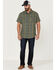 Image #2 - Brothers and Sons Men's Plaid Casual Woven Short Sleeve Button-Down Western Shirt, Olive, hi-res