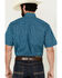 Image #4 - Roper Men's West Made Printed Short Sleeve Pearl Snap Western Shirt, Turquoise, hi-res