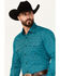 Image #2 - Roper Men's Amarillo Medallion Print Long Sleeve Button-Down Shirt, Turquoise, hi-res