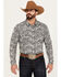 Image #1 - Cody James Men's Mamba Paisley Print Long Sleeve Western Snap Shirt, Black, hi-res