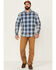 Image #2 - Flag & Anthem Men's Vail Vintage Large Plaid Print Long Sleeve Button Down Western Shirt , Navy, hi-res