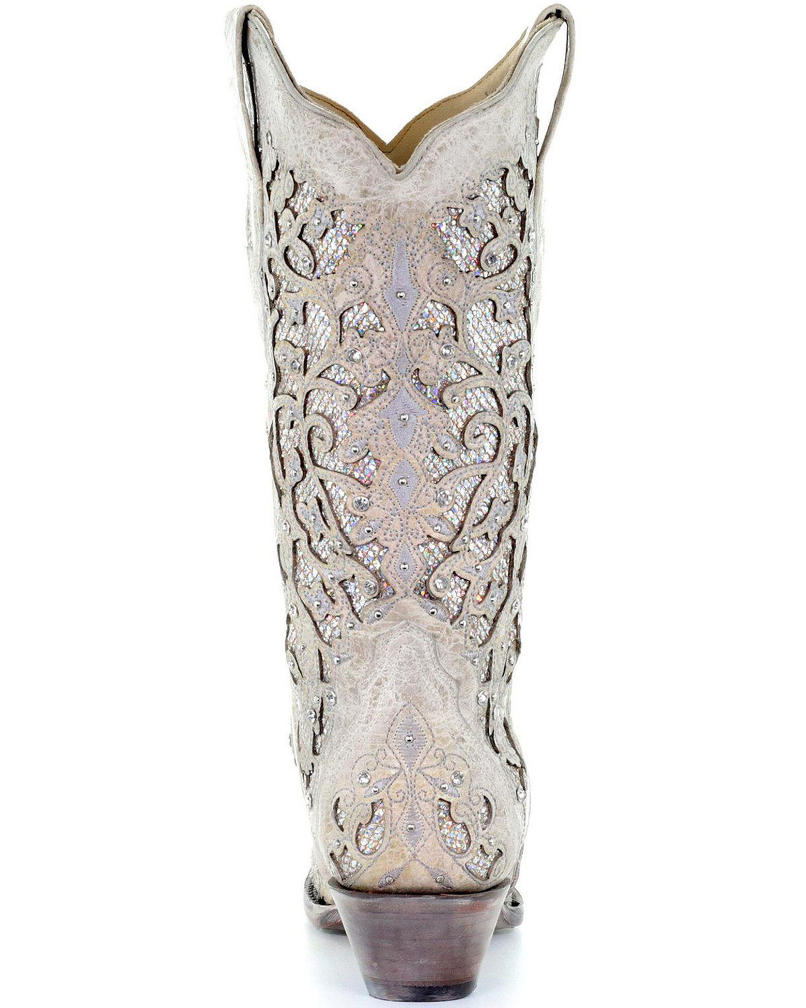 Corral Women s Glitter Inlay and Crystals Wedding Boots Snip Toe Country Outfitter