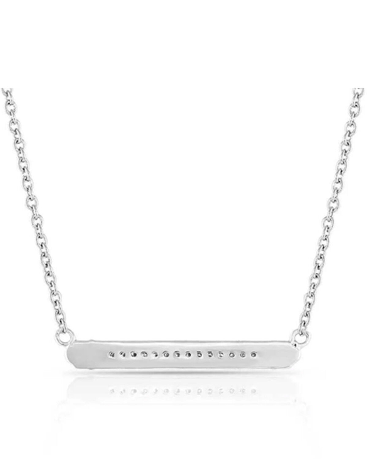 Image #2 - Montana Silversmiths Women's Setting the Crystal Bar Necklace, Silver, hi-res