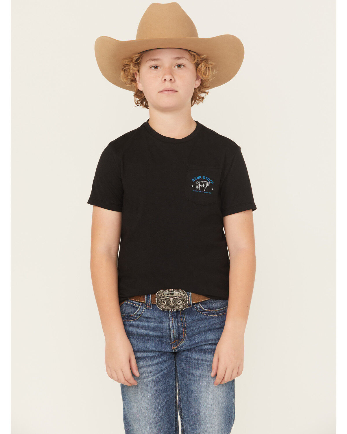 Image #2 - Hooey Boys' Rank Stock Short Sleeve Graphic T-Shirt, Black, hi-res