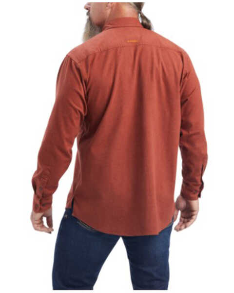 Image #2 - Ariat Men's Rebar DuraStretch Long Sleeve Button Down Flannel Work Shirt , Burgundy, hi-res