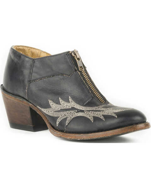 Stetson Women's Nicole Short Western Boots - Round Toe, Black, hi-res