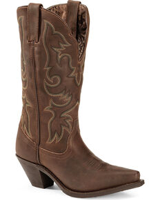 Laredo Access Cowgirl Boots - Extended Calf Sizes - Snip Toe, Tan, hi-res