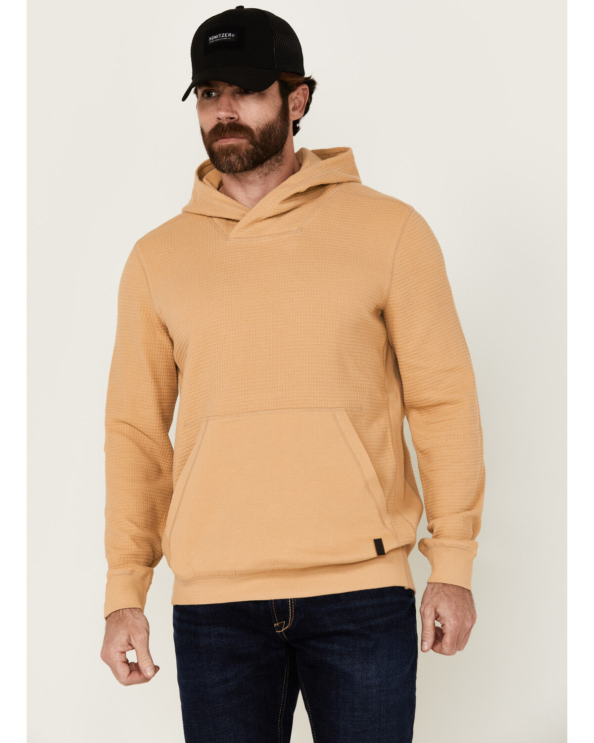 Image #1 - Brothers and Sons Men's Vander Solid Hooded Sweatshirt, Tan, hi-res
