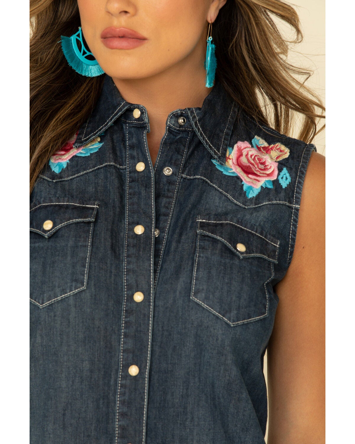 Image #5 - Stetson Women's Denim Embroidered Dress, , hi-res