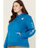 Image #2 - Carhartt Women's Relaxed Fit Midweight Logo Graphic Hoodie - Plus, Blue, hi-res