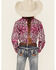 Image #4 - Cowgirl Hardware Girls' Leopard Print Long Sleeve Snap Western Shirt, Pink, hi-res