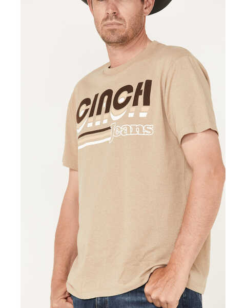 Image #3 - Cinch Men's Jeans Logo Graphic T-Shirt , Beige/khaki, hi-res