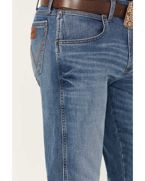 Image #2 - Wrangler Retro Men's Big Sky Medium Wash Slim Bootcut Stretch Jeans, Dark Wash, hi-res