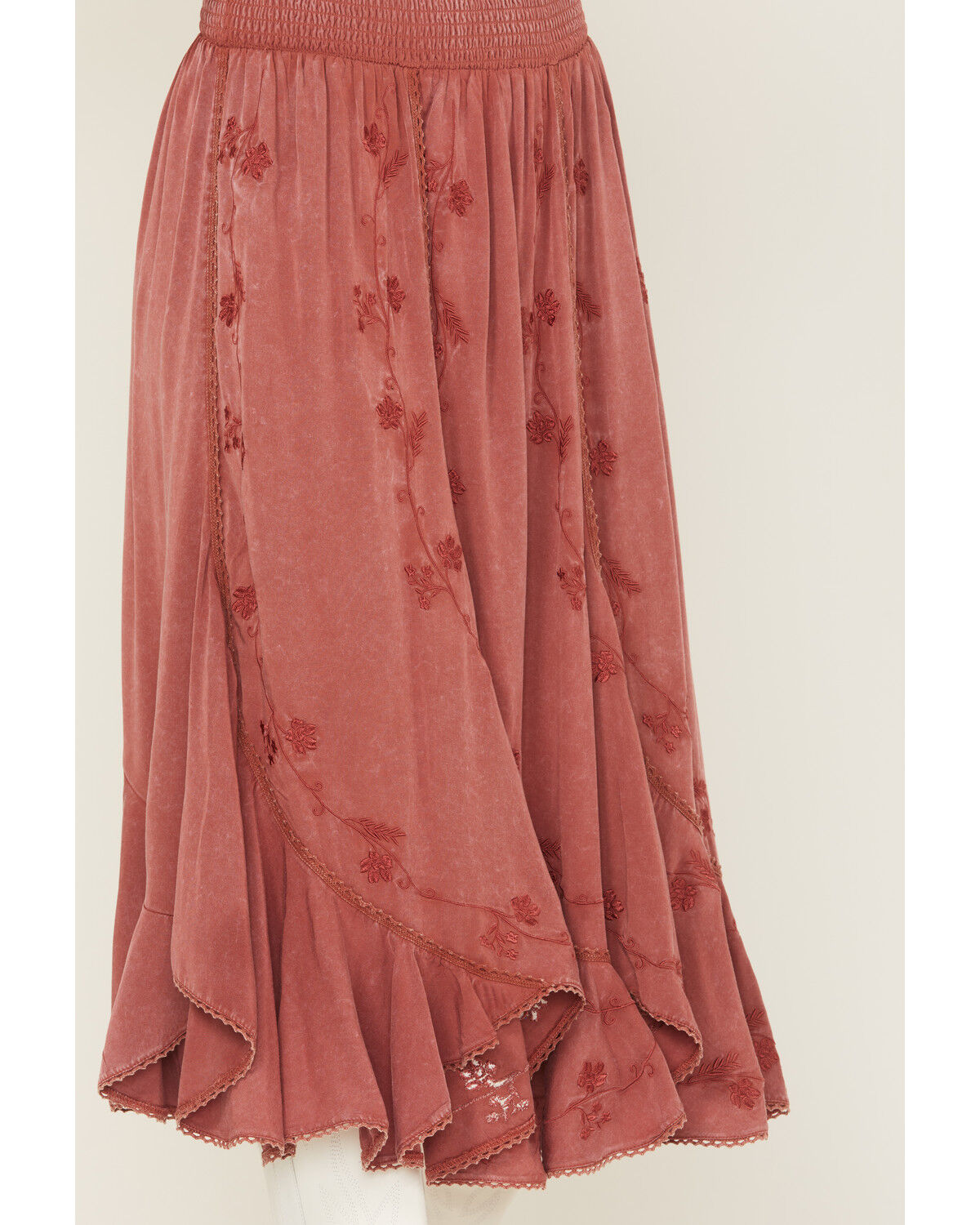 Image #2 - Wild Moss Women's Embroidered Panel Midi Skirt, Rose, hi-res
