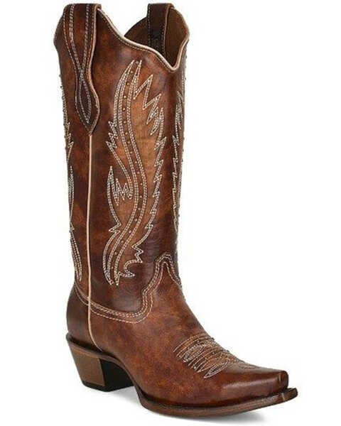 Circle G Women's Western Boots - Snip Toe, Tan, hi-res