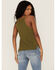 Image #4 - Panhandle Women's Halter Sweater Knit Tank, Olive, hi-res