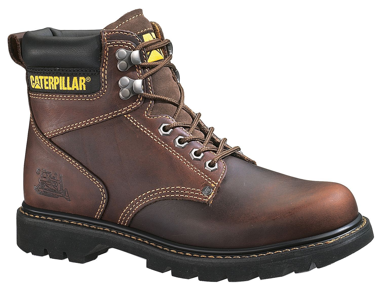 CAT Men's 6" Second Shift Lace-Up Work Boots - Soft Toe, Tan, hi-res