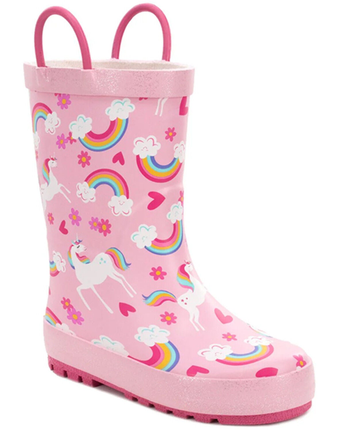 Western Chief Girls' Unicorn Fields Rain Boots - Round Toe, Pink, hi-res