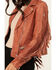Image #3 - Mauritius Leather Women's Zoe RF Fringe Sleeve Leather Moto Jacket, , hi-res