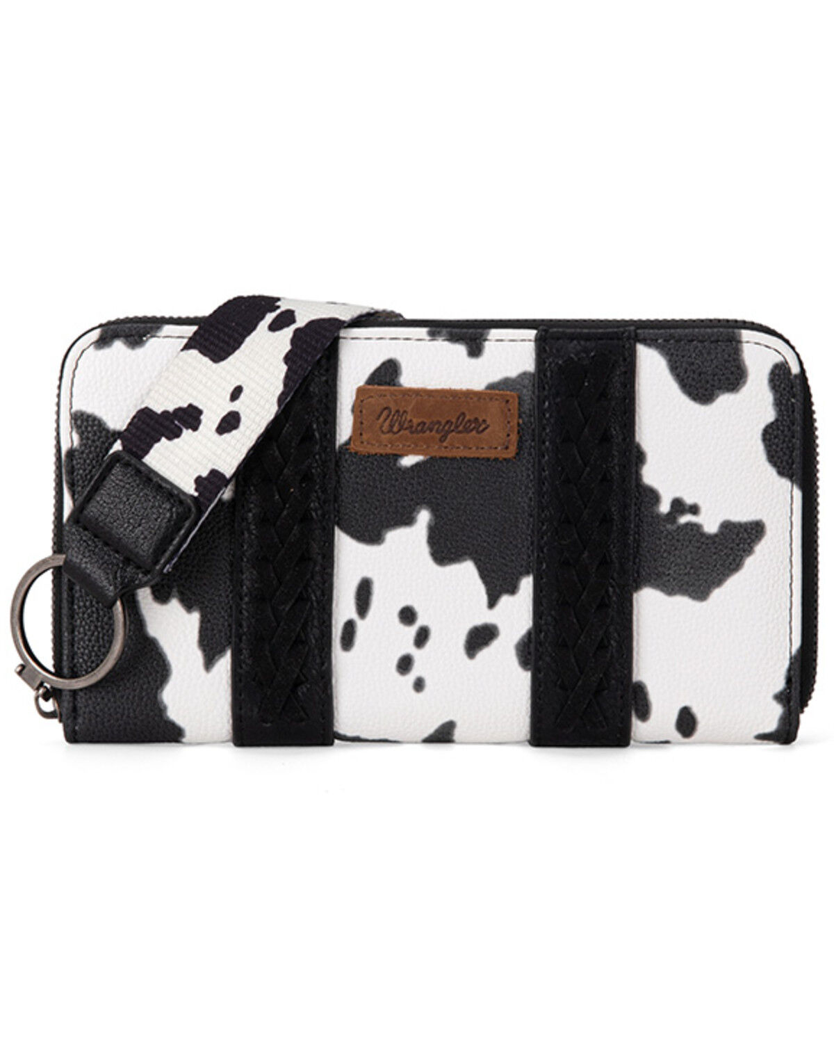 Image #1 - Wrangler Women's Cow Print Wallet, Black, hi-res