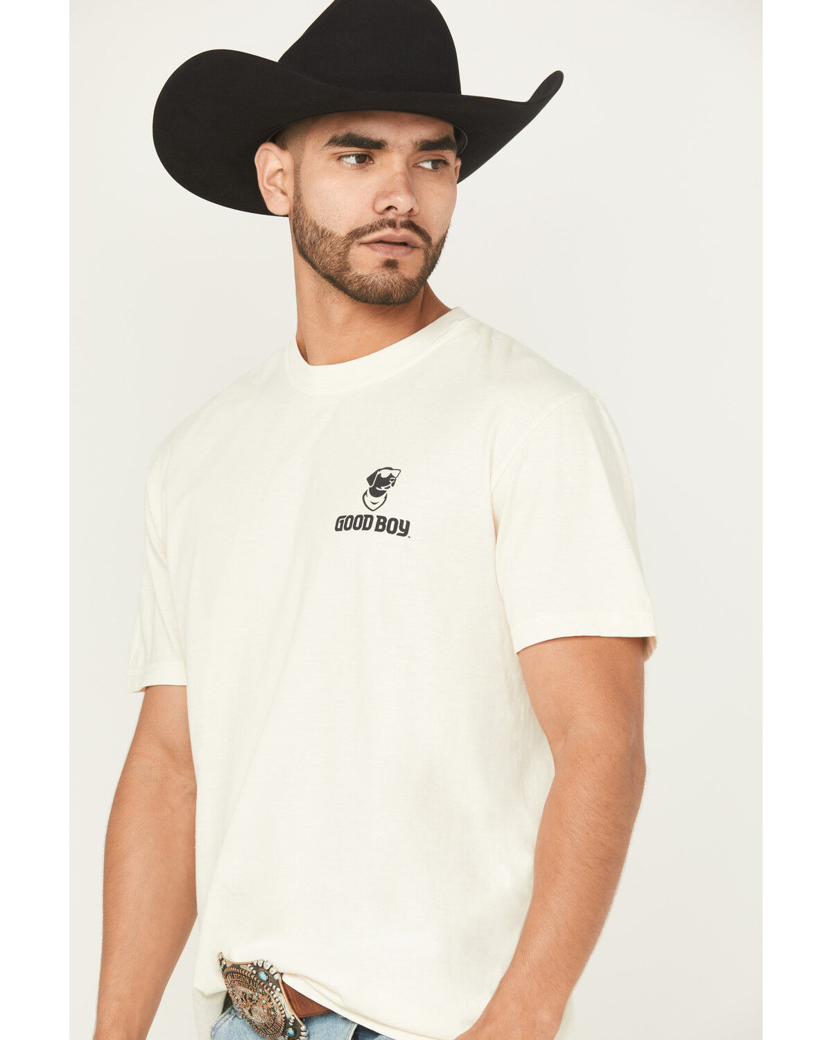Image #3 - Buckwear Men's Good Boy Cowboy Short Sleeve Graphic T-Shirt, Ivory, hi-res