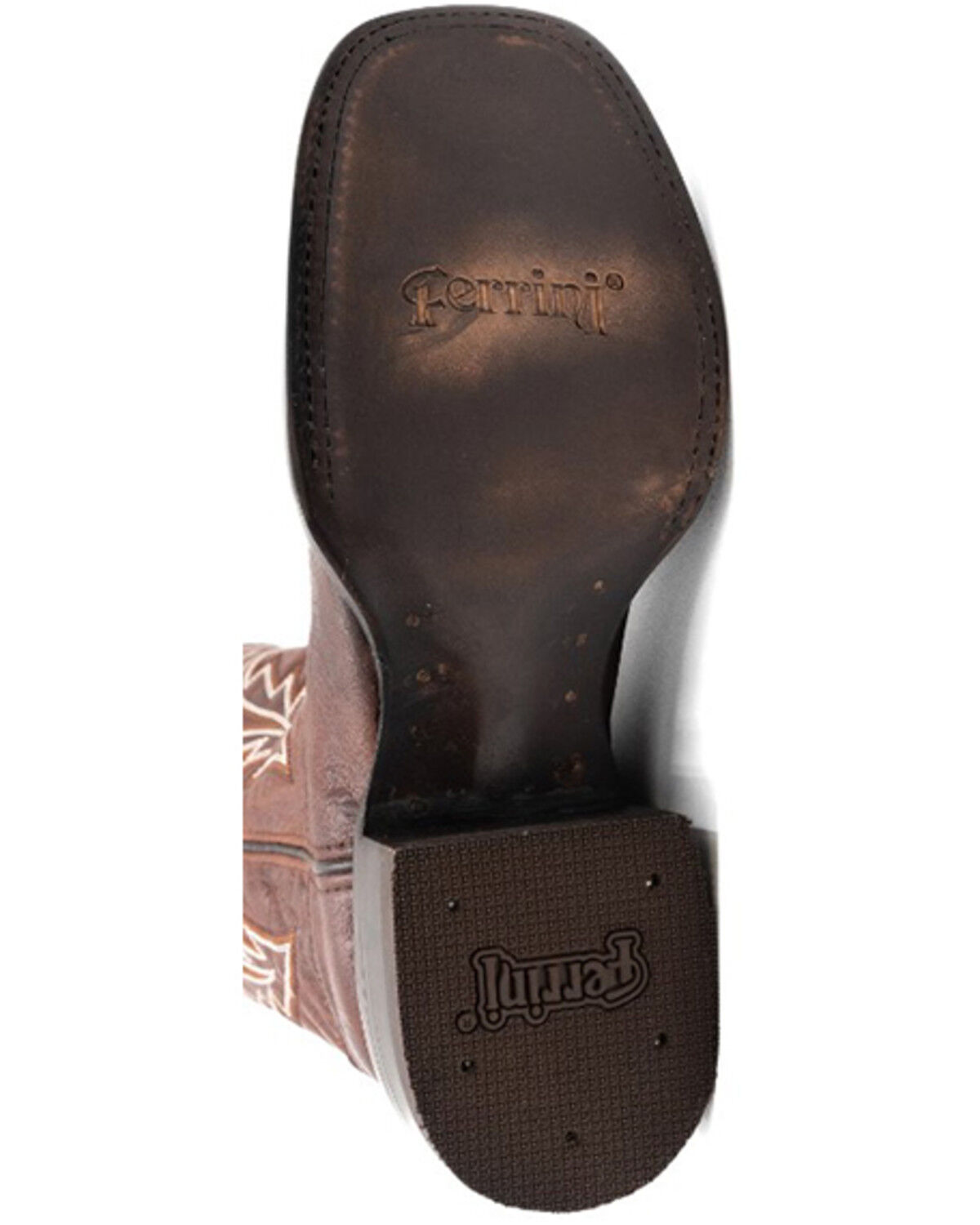Image #7 - Ferrini Men's Dylan Tall Western Boots - Broad Square Toe, Brandy Brown, hi-res