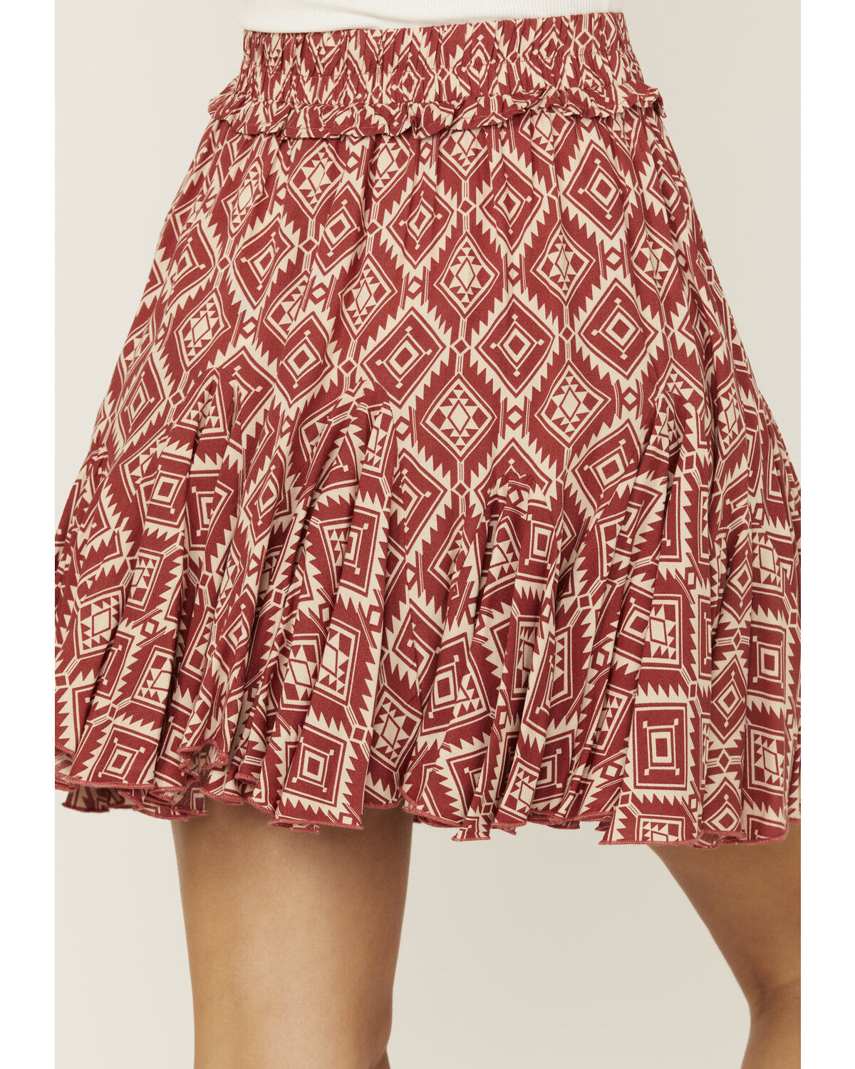 Image #4 - Rock & Roll Denim Women's Southwestern Print Skirt, Red, hi-res