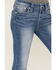 Image #3 - Shyanne Mid Rise Medium Wash Bootcut Paisley Faux Flap Stretch Denim Jeans, Medium Wash, hi-res