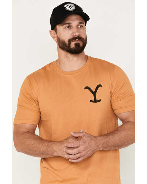 Image #2 - Changes Men's Yellowstone Dutton Ranch Label Graphic T-Shirt, Wheat, hi-res