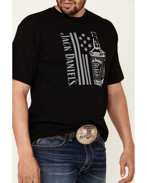 Image #3 - Jack Daniel's Men's Bottle Banner Flag Graphic T-Shirt , Black, hi-res