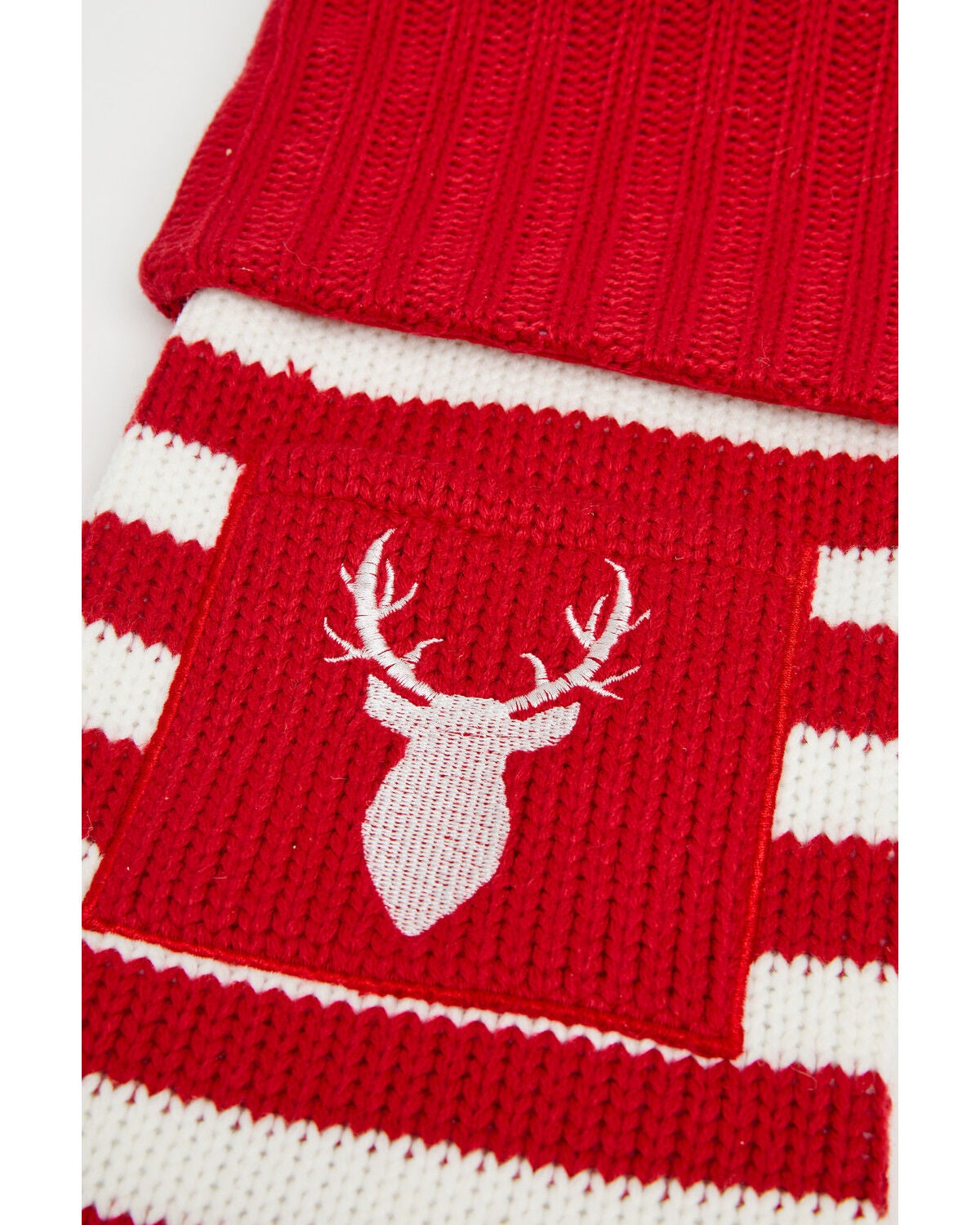 Image #2 - Kurt Adler Red and White Knitted Deer Stocking, Multi, hi-res