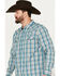 Image #2 - Moonshine Spirit Men's Agave Plaid Print Long Sleeve Western Snap Shirt, Grey, hi-res