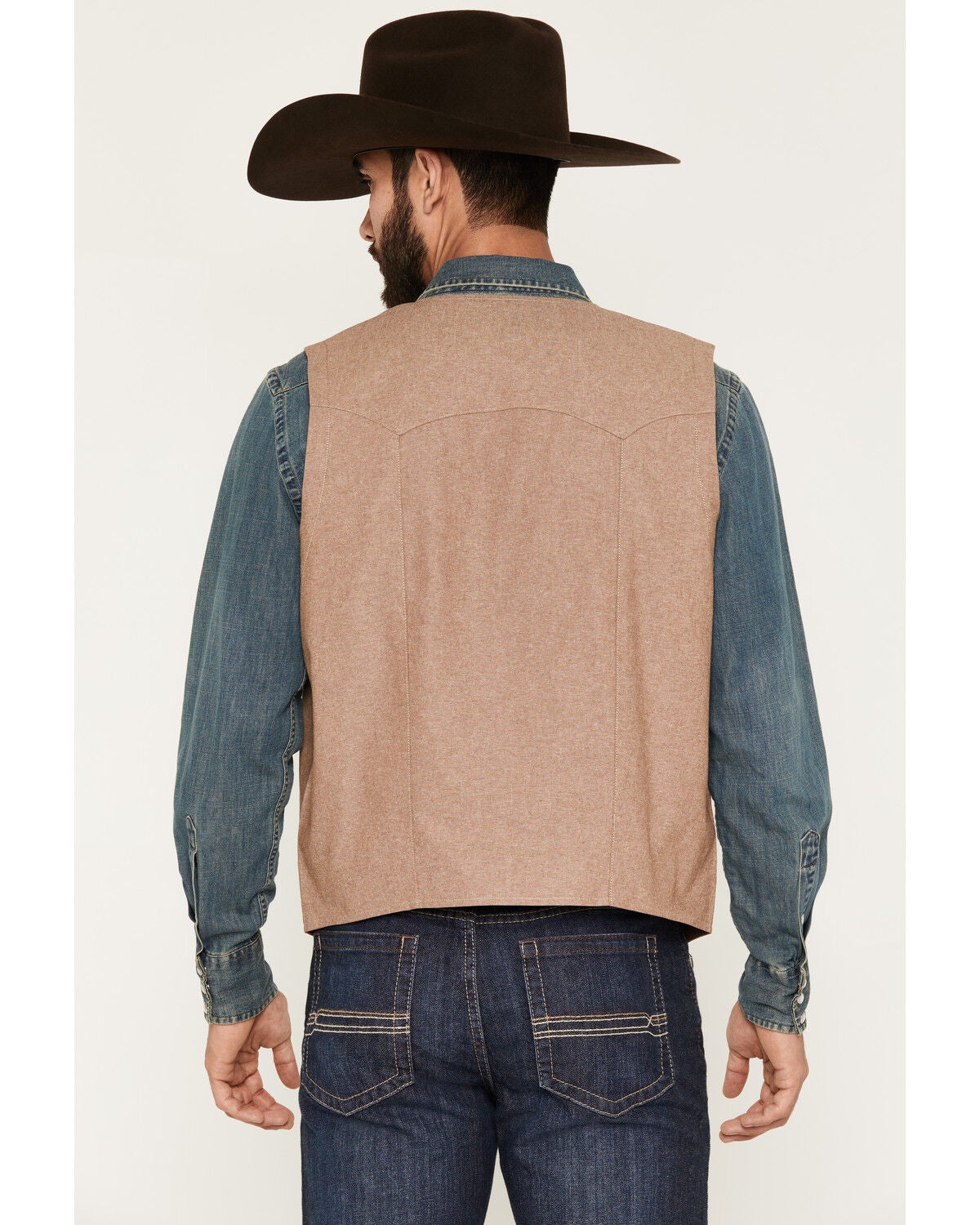 Image #4 - Cody James Men's Chambray Button-Down Vest, Khaki, hi-res