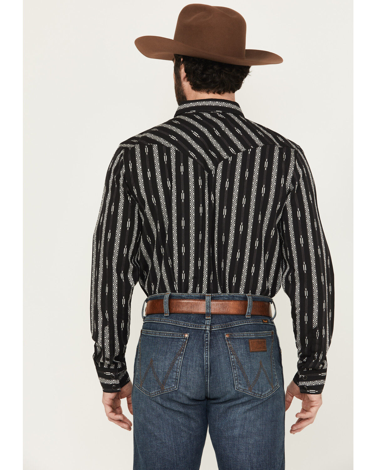 Image #4 - Cody James Men's Range Rover Ready Striped Long Sleeve Snap Western Shirt, Black, hi-res