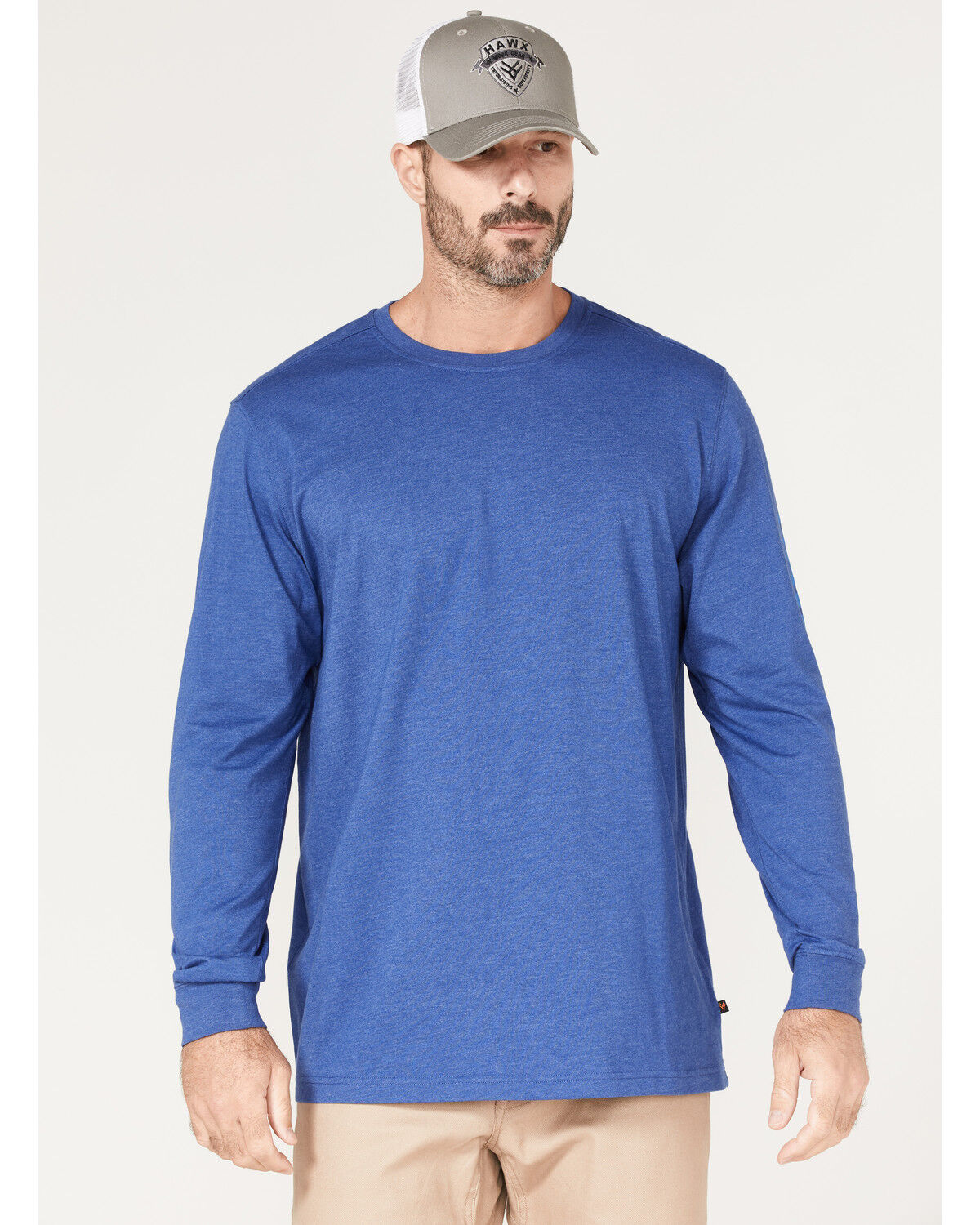 Image #1 - Hawx Men's Logo Graphic Long Sleeve Work T-Shirt, Blue, hi-res