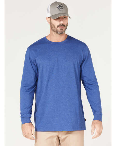 Hawx Men's Logo Graphic Long Sleeve Work T-Shirt , Blue, hi-res
