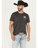 Image #2 - Panhandle Slim Men's Armadillo Short Sleeve Graphic T-Shirt, Charcoal, hi-res