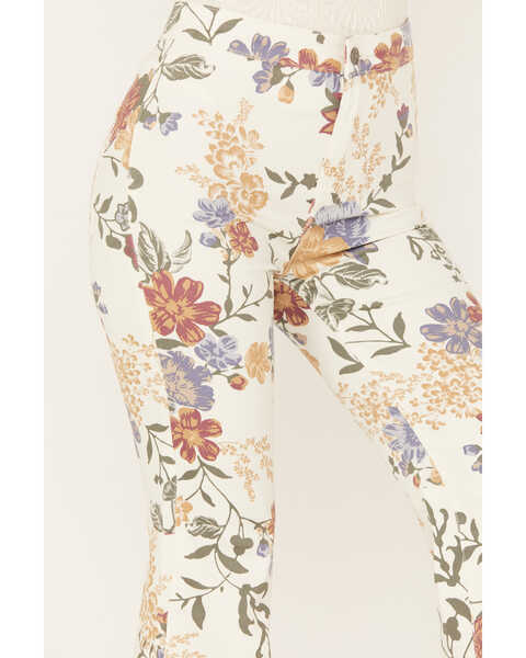 Image #2 - Free People Women's Youthquake Printed Cropped Flare Jeans, Multi, hi-res