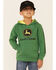 Image #1 - John Deere Boys' (4-7) Green Trademark Logo Sleeve Graphic Hooded Sweatshirt , , hi-res