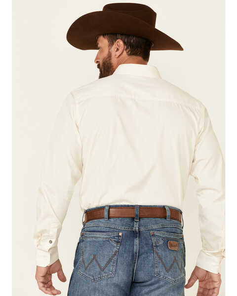 Image #4 - Cinch Men's Modern Fit Solid Cream Long Sleeve Button Down Western Shirt , Cream, hi-res