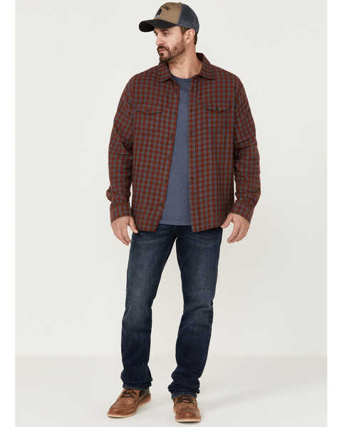 Image #2 - Brothers and Sons Men's Small Check Plaid Long Sleeve Button-Down Western Shirt , Red, hi-res