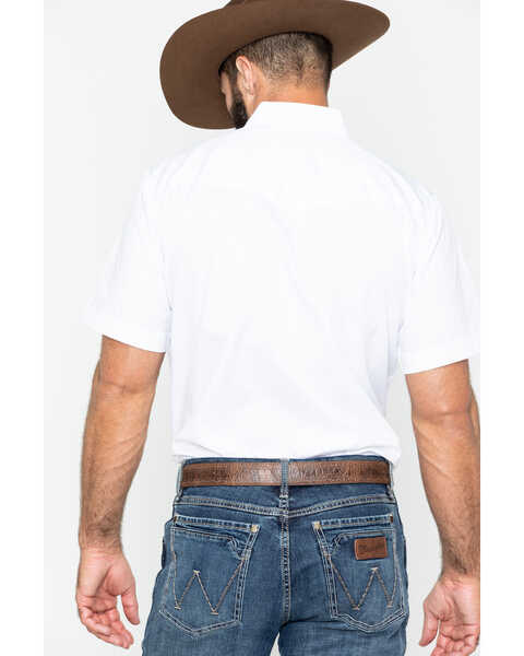 Image #3 - Ely Walker Men's Tonal Dobby Striped Short Sleeve Pearl Snap Western Shirt, White, hi-res