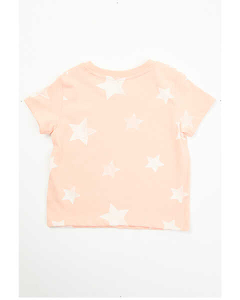 Image #3 - Wrangler Toddler Girls' Star Print Short Sleeve Graphic Tee , Peach, hi-res