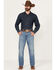Image #1 - Wrangler Retro Men's Nolen Light Wash Slim Bootcut Stretch Denim Jeans, Light Wash, hi-res