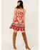 Image #2 - Band of the Free Women's Love Is All Around Floral Print Sleeveless Mini Dress, Red, hi-res
