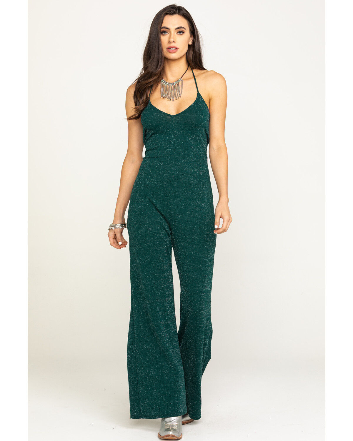 women's metallic jumpsuit