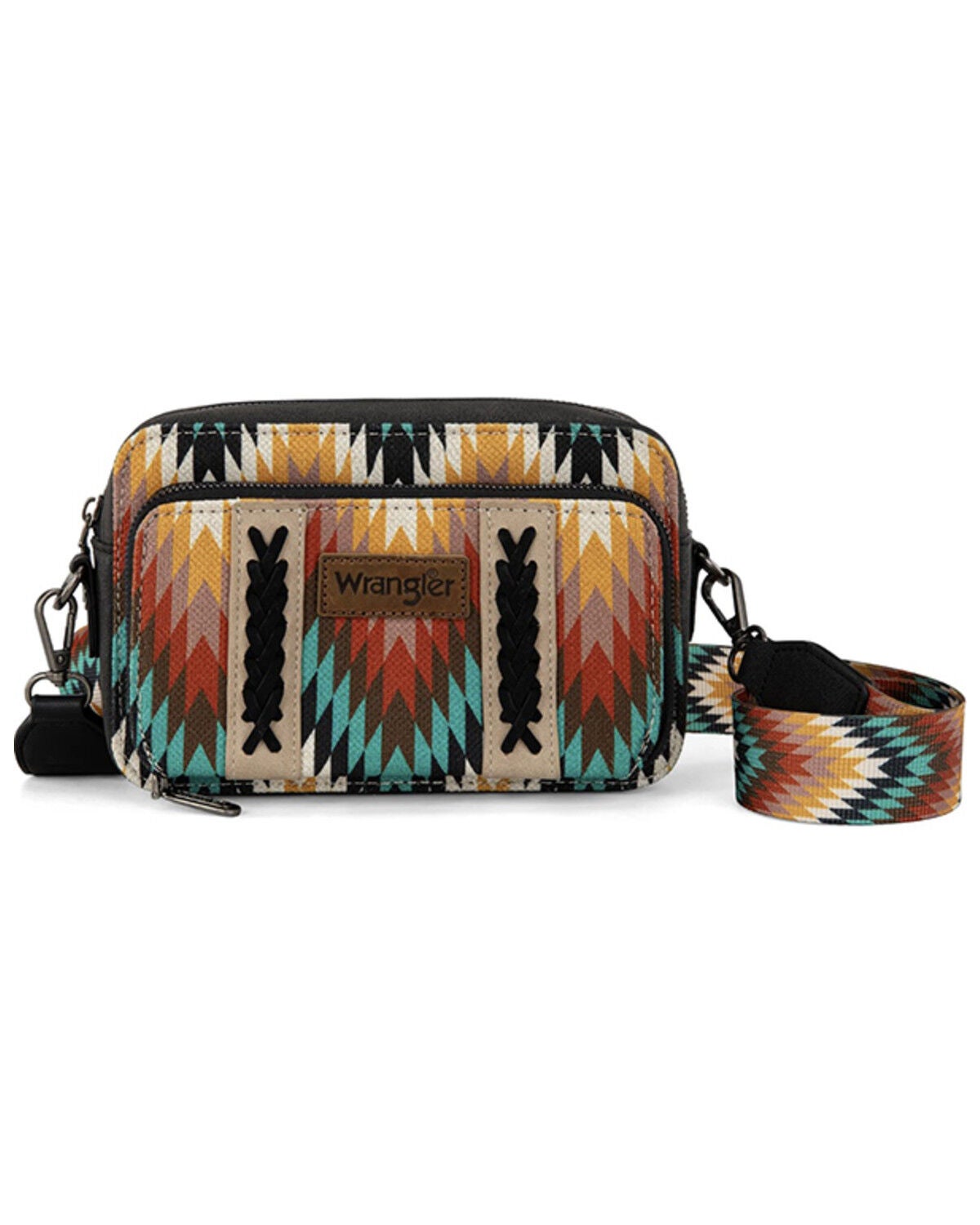 Image #1 - Wrangler Women's Southwestern Crossbody Bag, Black, hi-res