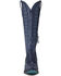 Image #4 - Lane Women's Lexington Knee High Corset Western Boots - Snip Toe, Navy, hi-res