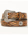 Image #1 - Shyanne Women's Floral Studded Tooled Belt, Brown, hi-res